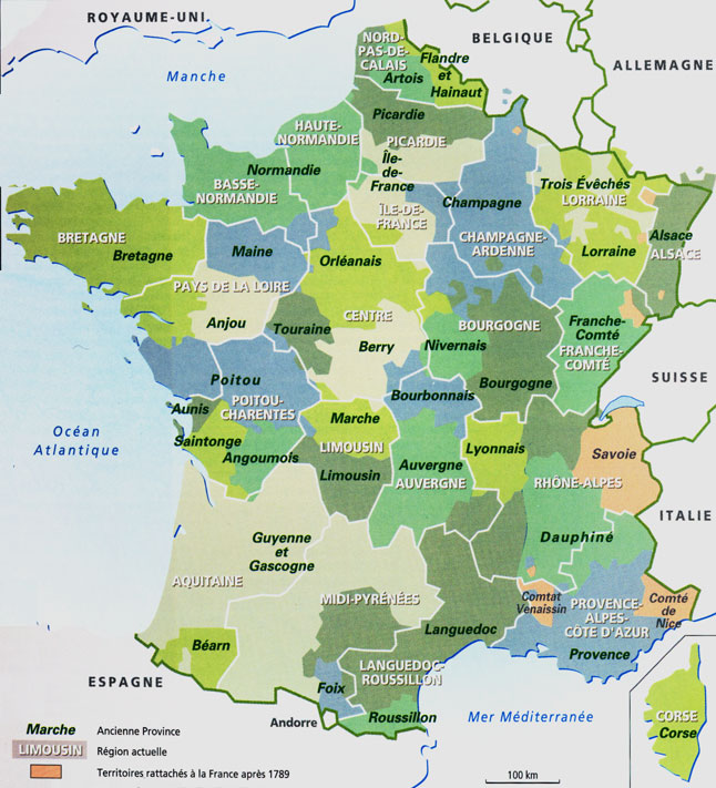 provinces et régions superposées